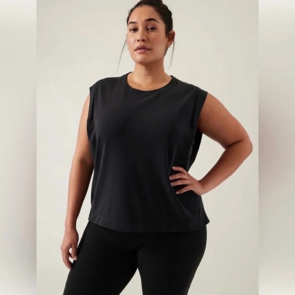Athleta Black Muscle Tee Tank